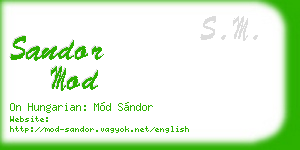 sandor mod business card